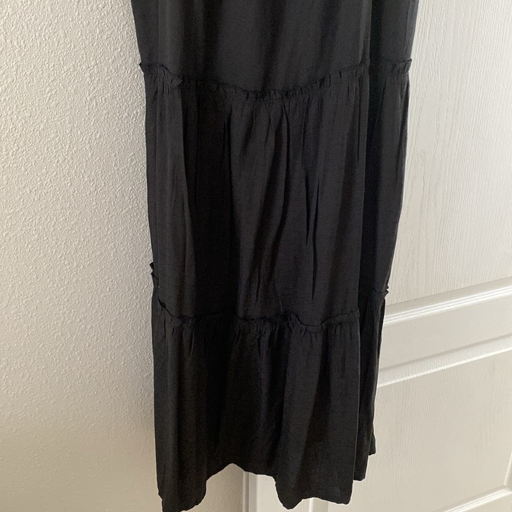 BTFBM Black Shoulder Tie Maxi Dress M - Picture 3 of 4